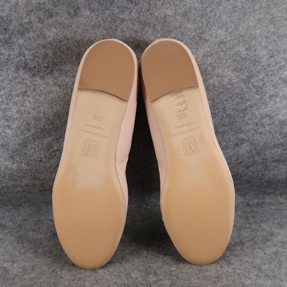 Bruno Magli Shoes Womens 39.5 Ballet Flats Leather Mina Bow Classic Career Beige - Picture 11 of 15